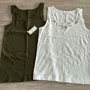 New York & Company Embellished Tank Top Bundle (2)